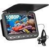 BJdfgE Videocamera da pesca subacquea HD, videocamera sul ghiaccio 7 pollici, pescatore subacqueo con batteria 10000 mAh(25M with DVR)