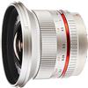 Samyang SY12 M-MFT-BK Obiettivo Grandangolare per Olympus/Panasonic Micro 4/3 Fotocamere, 12 mm F2.0, Argento