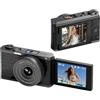 PUSOKEI Videocamera Digitale 4K con Mirino a Livello, Schermo | Videocamera Vlogging 68MP, Zoom 28X, Trasferimento OTG, Filtri Bellezza Integrati, Manopola Stile DSLR