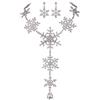EVER FAITH Set Gioielli Inverno, Cristallo Austriaco Inverno Festa Fiocco di Neve Orecchini Collana Trasparente Argento-Fondo