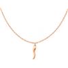 Louis Ciocchetti dal 1887 Louis Ciocchetti Collana in Acciaio con Ciondolo Corno Portafortuna - Collana Regolabile Uomo e Donna con Chiusura a Moschettone, 40 cm + 5 cm, Idea Regalo per Lui e Lei, Rosa
