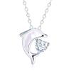 CONILOK Zircone Delfino 925 Argento Sterling Collane per Donne Ragazze Adolescenti Amico Mamma Sorella Argento Pendente Collana Gioielli di Modo Compleanno Natale San Valentino Regali per Signore
