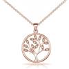 Philip Jones Collana con albero della vita placcata in oro rosa creata con cristalli Zircondia®