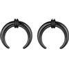 ZS 2 Pezzi Pincher Tapers Setto Anelli, 2G 4G 6G 8G 10G 14G 16G Nero Buffalo Ferro di Cavallo Barella Espansore Piercing Per Stretching Naso Forato Calibro Per Orecchi (12g, 11mm)