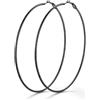 GoldChic Orecchini Cerchio Grande 100mm Nero in Acciaio Inox