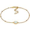 Elli Bracciale Donna Palla Catena Elegante con Opale sintetico in Argento placcato oro 925