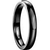 Mesnt Anelli di Promessa Fasce per Uomini Donne, Uomo Donna Titanio Fede Nuziale Semplice in Titanio 4MM lucidato, Comfort Fit, Nero, Taglia 25