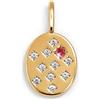 SINGULARU - Charm Sello Rosa. Ottone con Placcatura in oro 18 kt e Zirconia. Gioielli da donna.