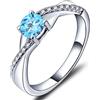 YL Anello di fidanzamento Argento 925 con 12 Pietra Portafortuna Zirconia Cubica Anello Solitario Criss Attraverso Infinito anello Nuziale per Donna Sposa