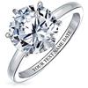 Bling Jewelry Personalizza Anello di Fidanzamento Classico Senza Tempo con Zirconia Cubica 3CT AAA CZ, Impostazione a 6 Griffe, Taglio Rotondo Brillante, Solitario per Donne, Fascia Sottile 2MM in Argento Sterling