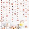 Pink Blume Decorazioni per 30° compleanno in oro rosa numero 30 cerchio Dot Twinkle Star Garland Metallic Hanging Streamer Bunting Banner Sfondo per lei Sporco 30 anni Compleanno Trenta Anniversario Forniture