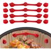 Carehabi Fibbia Magnetica in Silicone per Friggitrice Ad Aria, 4 Set di Fibbia Magneti Resistenti Alle Alte Temperature per Fissare Carta Friggitrice Ad Aria(rosso)