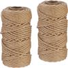 Relaxdays Spago di Iuta 6 mm, 2 Rotoli Juta 50 m ciascuno, Corda Ecosostenibile per Artigianato, Imballaggio, Marrone