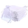 Mudder Confezione da 50 sacchetti regalo in organza, per feste di nozze, bomboniere, sacchetti per gioielli, 10 x 10 cm (bianco)