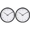 Amazon Basics Rotondo Orologio da parete classico, silenzioso, a batteria, facile da leggere, 30 cm, nero (Confezione da 2)