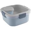 SUNWARE perfectly organised Sunware Sigma Home Lunch Box Meal Prep 3 scomparti 1,4L blu - 17,7 x 17,7 x 8,7 cm - Impermeabile senza BPA - Scatola pranzo ufficio scuola