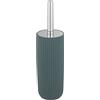 WENKO Set da bagno Agropoli verde, portaspazzolone chiuso in plastica di qualità, modellatura plastica e superficie strutturata, senza bisfenolo A, scopino igienico, Ø 10 x 36,5 cm