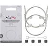 KnitPro Petite - Cavi fissi in acciaio inox trasparente, confezione da 2, 20 cm, per realizzare aghi IC da 40 cm