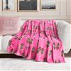 Juicy Couture Coperta in peluche oversize 152,4 x 177,8 cm, fiocchi leopardati rosa caldo