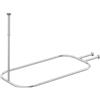 PrettyHome Asta per tenda da doccia a forma quadrata, resistente, antiruggine, ovale, 148 x 61 cm, per vasca da bagno, autoportante, cromata