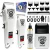 Gentlemen's BARBER SHOP LARGNER Haircuts Tagliacapelli professionale da uomo, senza fili, rasoio elettrico, display LCD, 8 pettini guida, barbe completo