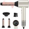 PARWIN PRO BEAUTY Asciugacapelli Air-Sonic, Display LED HD, Asciugacapelli con Motore Brushless a Basso Rumore da 110.000 Giri/min, 2x Airstyler（Champagne Argento）