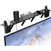 Cyiecweu 2 Pezzi Vassoio Superiore TV, Pieghevole Ripiano Superiore Dello Schermo, Mensola porta TV Decoder, Supporto Per Cavi, Scatole Multimediali, Console di Gioco, Telecomandi, Nero