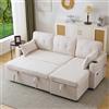 Lekvvied Divano letto 3 posti con portabicchieri,contenitore,divano angolare a L moderno,intercambiabile a destra e a sinistra mobili imbottiti,divano 3 posti,Cotone Lino,Beige