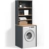 Livinity Mobile lavatrice Paolina, Antracite/Rovere dorato, 66 x 88.2 cm 2 parti con ripianoSpazio di stoccaggio aggiuntivo sopra l'elettrodomestico per detersivo e accessori