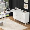 boorbin Scrivania e credenza multifunzione 2 in 1, girevole a 360°, 3 ante, 1 cassetto, elegante scrivania per computer, tavolo da toeletta, scrivania, credenza (120 x 40 x 74,5 cm)