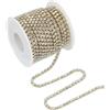 PATIKIL 10 Iarde di Catena Cristallo Strass Chiusa Bianco 4mm
