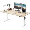 TRIUMPHKEY Scrivania Elettrica Regolabile in Altezza, Scrivania Elettrica per Computer,Standing Desk con 2 Controlli Memoria, Standing Desk 180x80cm,Scrivania da Ufficio e Casa,Beige