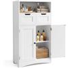 Bealife Armadietto da Bagno, Mobile Sottolavabo per Bagno, con 2 Ante, 5 Scomparti e Ripiano Regolabile in Altezza in 3 Livelli, Chiusura Magnetica, Molto Spazio, 108 x 30 x 60 cm (Bianco)