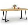 IDMarket - SELMA tavolo da pranzo rotondo allungabile 4-10 persone legno e nero 110-200 cm