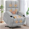 Srfzluxy Poltrona massaggiante elettrica regolabile con funzione sdraiata, funzione di calore, tipo C e porte USB, 4 tasche laterali, 2 portabevande da lettura, poltrona TV, soggiorno