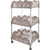kasaviva CARRELLO DOLLY DA CUCINA REALIZZATO IN PLASTICA CON 3 RIPIANI (Tortora)