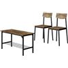 Vicco Set di panca e sedie Fyrk, Nero/quercia rustico, 85 x 46 cm | 3 parti, adatto per sala da pranzo, cucina o aree esterne coperte