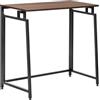 SPRINGOS Tavolo industriale con piedini regolabili e telaio in metallo, 80 x 40 cm, piano in legno, marrone scuro/nero, carico massimo 30 kg, scrivania per lavoro e studio