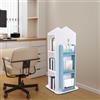 SAUADY Libreria girevole a 360°, per bambini, con design a castello blu, 4 livelli, 41 x 41 x 95 cm, blu
