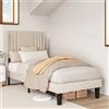 Bealife Letto Imbottito con Rete a Doghe in Legno e Metallo Struttura Letto,Antirumore Struttura Letto con Supporto Doghe，Spazio di Archiviazione Sotto al Letto (Beige, 90x200cm)