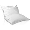 Bepouf - Pouf a Sacco, Cuscino Morbido in Poliestere con Imbottitura in Palline di Polistirolo, Poltrona a Sacco Adatta per Camera, Salotto e Esterni - Dimensione Grande 180x140, Colore Bianco