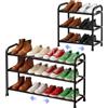 Jomdjmskes Rastrelliera Scarpe, Scarpiera Espandibile, Scaffale Porta Scarpe in Metallo a 3 Ripiani, Organizzatore per Scarpe Regolabile Nero, Organizer Scarpe Ideale per Corridoio, Armadio, Ingresso
