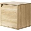 BAKAJI Mensola Cubo con 1 Anta da Parete, Pensile Montaggio a Muro Design Moderno, Mobile Sospeso 35 x 35 cm,per Arredamento Casa, Ufficio, Libreria Multiuso Ideale per Soggiorno, Cucina (Quercia)