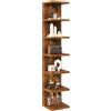 IBUYKE 7 Tier Wall Shelf Unit Floating Shelves,Lack Shelf for Wall Storage for Bedroom,Office,Bathroom Brown WBC018H