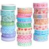 Zuuyye 30 Rotoli Washi Tape Set - 4m per Rotolo, Masking Tape in Larghezza 5/10/15mm, Nastro Adesivo Decorativo per Journaling, Scrapbooking e DIY Crafts