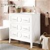 Rosebibi Mobiletto da bagno 81x46,5cm con lavabo in ceramica, 3 cassetti Mobile da bagno retrò con funzione Soft-Close, Set di mobili da bagno a libero montaggio con maniglie in metallo (Bianco-2)