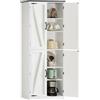 SLINEMO Mobile Cucina Alto 170 cm con 4 Ante e Ripiani Regolabili, Credenza Dispensa per Sala da Pranzo e Soggiorno, Mobiletto Cucina Multiuso con Ante, Bianco, 60x30x170 cm