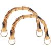 PATIKIL 2 Pz Manici per Borsa in Bamboo Manici a U Sostitutivi Legno | Fatti a Mano, con Fibbia in Metallo, per la Realizzazione di Borse e Decorazioni per Borse