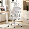 XUEGW Sedia Ufficio Ergonomica con Supporto Lombare Regolabile e Poggiatesta, Poltrona Scrivania Comfortevole con Braccioli Ribaltabili, Sedia Computer in Rete Traspirante per Home Office, Studio e Gaming