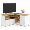 IDMarket - Mobile TV angolare BALTAZAR 90 x 90 cm in faggio e bianco